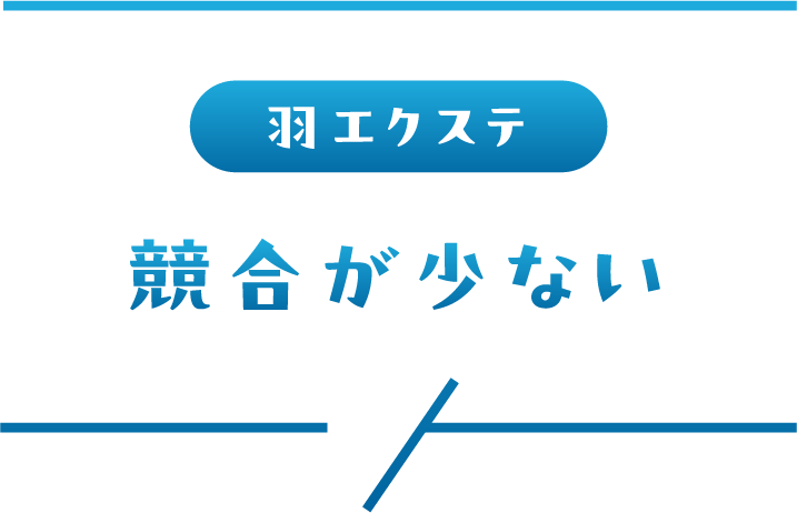 羽エクステは競合が少ない
