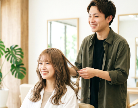 羽エクステのリペアで再来店している写真